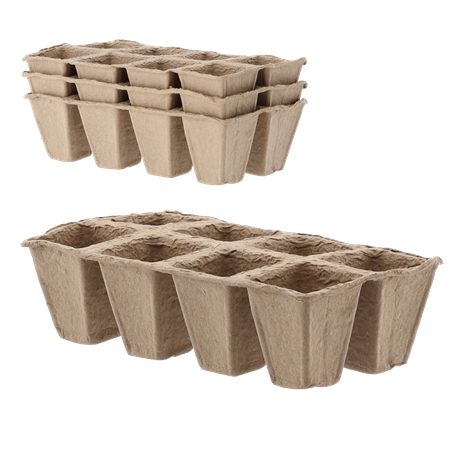 SET OF 3 PALLETS OF PEAT FLOWERPOTS 24,5 x 12,5 x 6 CM *3234