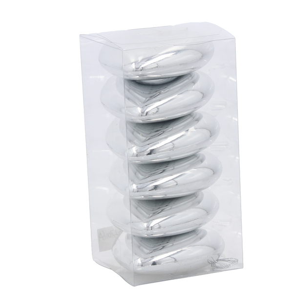 KPL. 6 BOMBEK SRDCE 7 CM ČERVENÝ / ZLATÝ / STRIEBORNÝ *3795