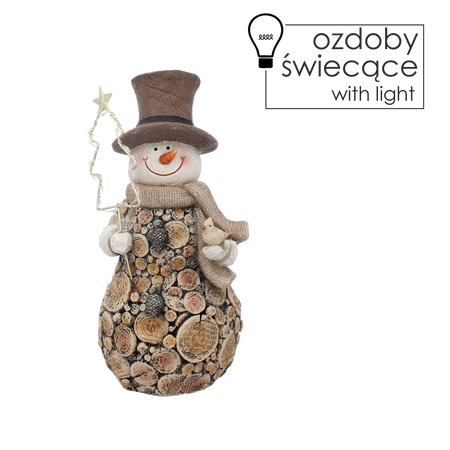FIGURKA BOŻONAR. - BAŁWAN STOJĄCY Z CHOINKĄ LED 15 x 12,5 x 27 CM opak=2 szt *5326