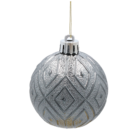 SET OF 30 ORNAMENTS 6 CM  IN TUBE CHAMPAGNE/GRAY/WHITE