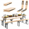 BIESIADNY SET - STÔL 220 x 50 x 77 cm + 2 LAJTY 220 x 25 x 47 cm - Skladací *2829