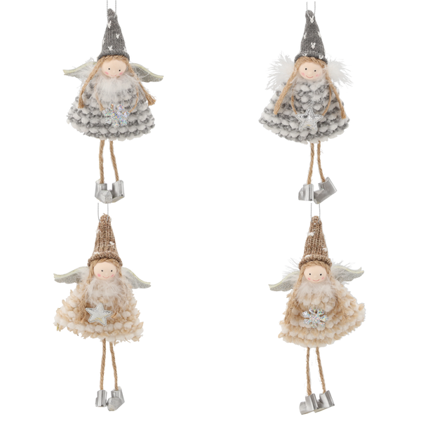 ORNAMENT CRĂCIUN. PENDUL ANGE 8 X 19 CM MIX DE MODELE pachet=12buc *0592