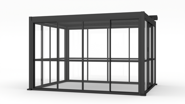 DRZWI PRZESUWNE POLIWĘGLANOWE DO PERGOLI ALUMINIOWEJ SZARE 4 M