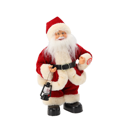 SANTA CLAUS WITH LANTERN 30 CM - DANCING - SINGING