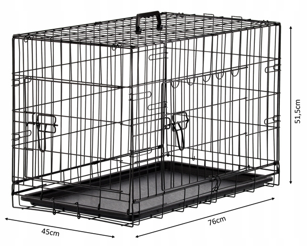 KLATKA KENNELOWA DLA PSA "L" 76 X 45 X 51,5 CM *9661