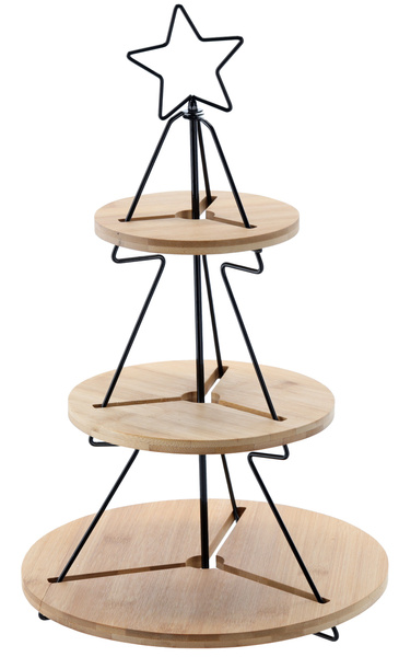 3-TIER BAMBOO-METAL TREE TRAY 28X45 CM