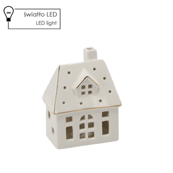 FIGURINE OF THE NATIVITY - CERAMIC HOUSE 10 X 6.2 X 13 CM LED pack=2pcs