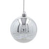 SET OF 6 CHRISTMAS BAUBLES SILVER 8 CM