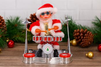 SANTA CLAUS WITH DRUMS - PLAYING 25,5 CM
