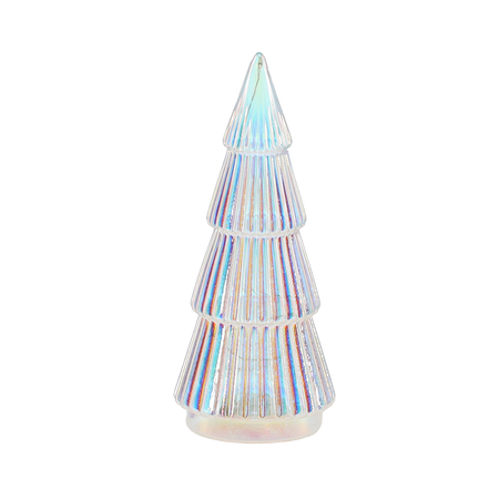 GLASS BAUBLE - SILVER CHRISTMAS TREE 8 x 19 CM