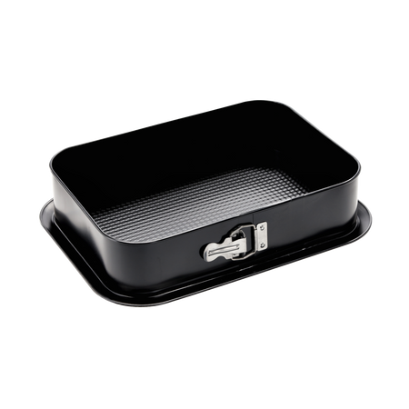 TORTOWNICA FAKTUROWANA 34X24CM Z WARSTWĄ OCHRONNĄ NON-STICK CZARNA *2286