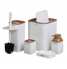 Stripe Round Bathroom Set 5 pcs - Wooden