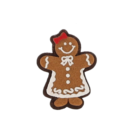 SET OF 4 GINGERBREADS WITH CLIPS MIX DESIGNS 3.5 x 4.5 CM