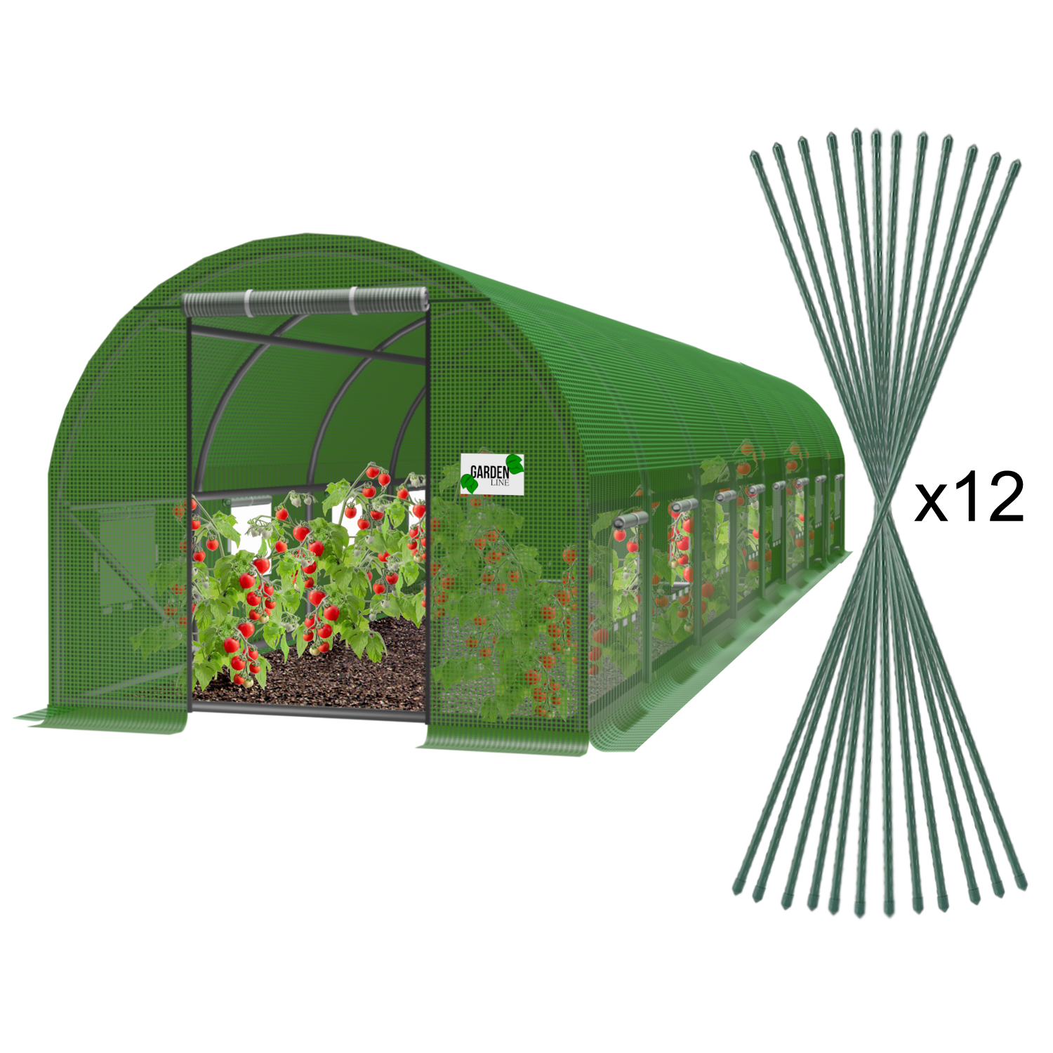 TUNEL FOLIOWY OGRODOWY 10 SEGMENTOWY ZIELONY 10 x 4 x 2 M  pol_pl_TUNEL-FOLIOWY-OGRODOWY-10-SEGMENTOWY-ZIELONY-10-x-4-x-2-M-1256_2