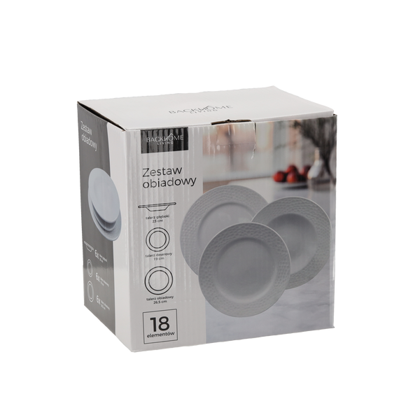 ZESTAW OBIADOWY 18 EL. OKRĄGŁY BIAŁY *1359