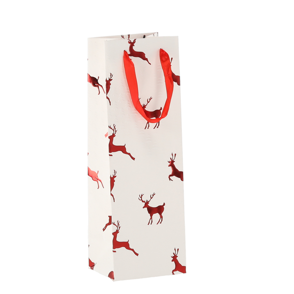 PŘÍLEŽITOSTNÁ TAŠKA NA VÍNO "SNEHOVÉ SOVY" 36 x 12 x 10 CM balení=12ks *0559