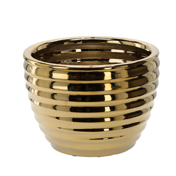 GHIMBUL CERAMIC PENTRU GHIVECI 28 x 28 x 20 CM AURIE CU DUNGI *2428