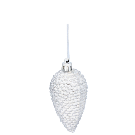SET DE 4 DECORAȚIUNI DE CRĂCIUN - CONE 9 CM ROȘII, ARGINTII, AURII, MARO *9747