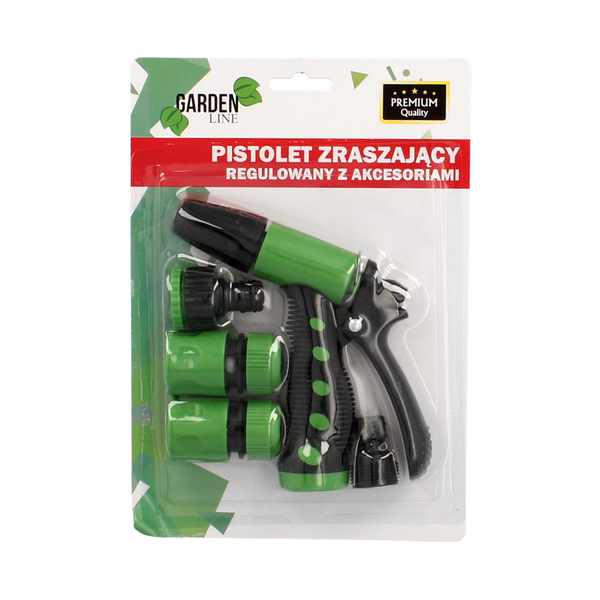 ADJUSTABLE GARDEN HOSE SPRAY NOZZLE WITH ACCESSORIES