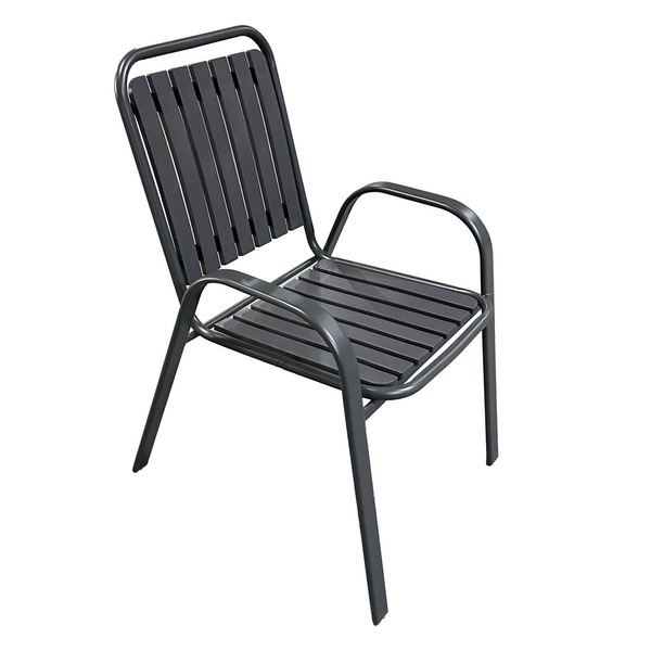 KRZESŁO OGRODOWE CIEMNY SZARY 56 x 63 x 89 CM