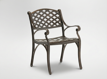 KRZESŁO ALUMINIOWE "MONDRICH" ANTYCZNY BRĄZ 65 x 64 x 92 CM