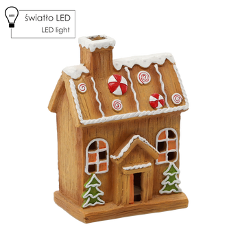 FIGURKA BOŽONAR. - DOMČEK Z PERNÍKA 6,5 X 11 X 23 CM LED balenie=4ks *1124