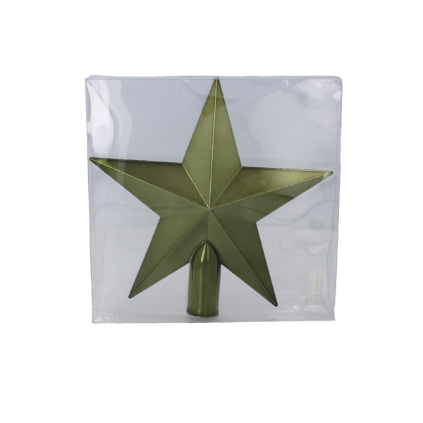 TREE TOPPER 20 CM STAR OLIVE/COPPER/GRAPHITE