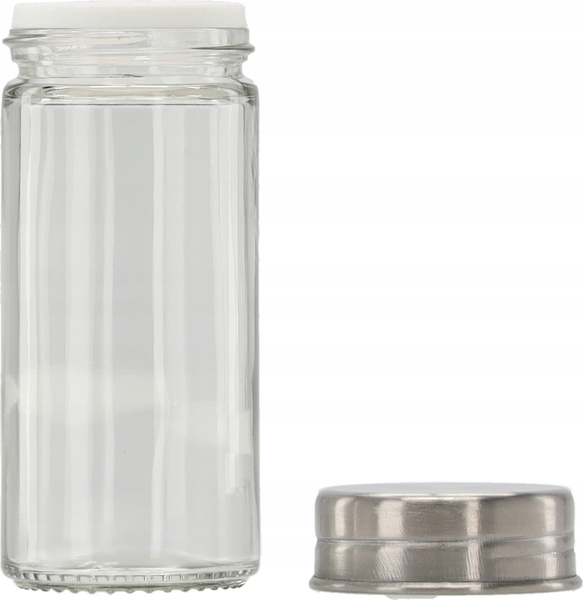 PRZYPRAWNIK KWADRATOWY 15,5 x 15,5 x 24 CM 16 SŁOICZKÓW CZARNO-SREBRNY *9134