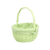 KOŠ NA RATTAN 23 x 23 x 12,5/28 CM S RUKOJETÍ A MATERIÁLEM - ZELENÝ *7169