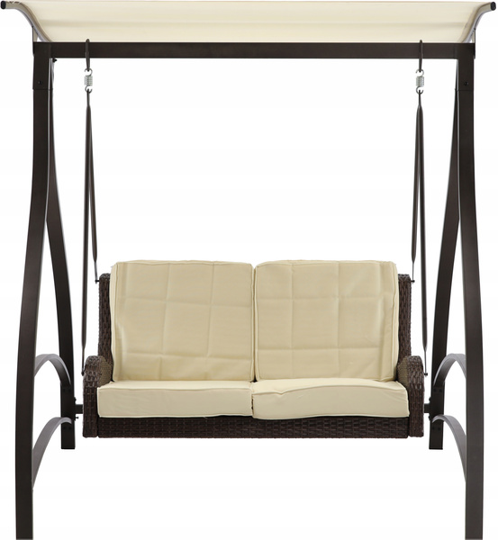 LEAGĂNĂ DE GRĂDINĂ DIN TECHNORATTAN 166 x 130 x 170 CM MARRONĂ PREMIUM *3132