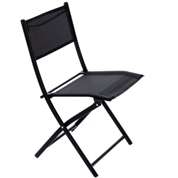 SET DE MOBILIER PENTRU BALKON - MASĂ SEMICERC + 2 SCAUNE FOLDABLE - NEGRU *7132