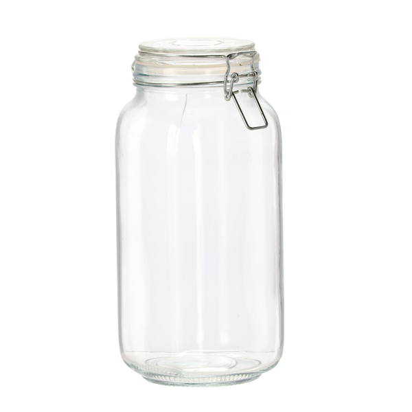 GLASS JAR WITH IRON CLIPS AND SILICON PAD