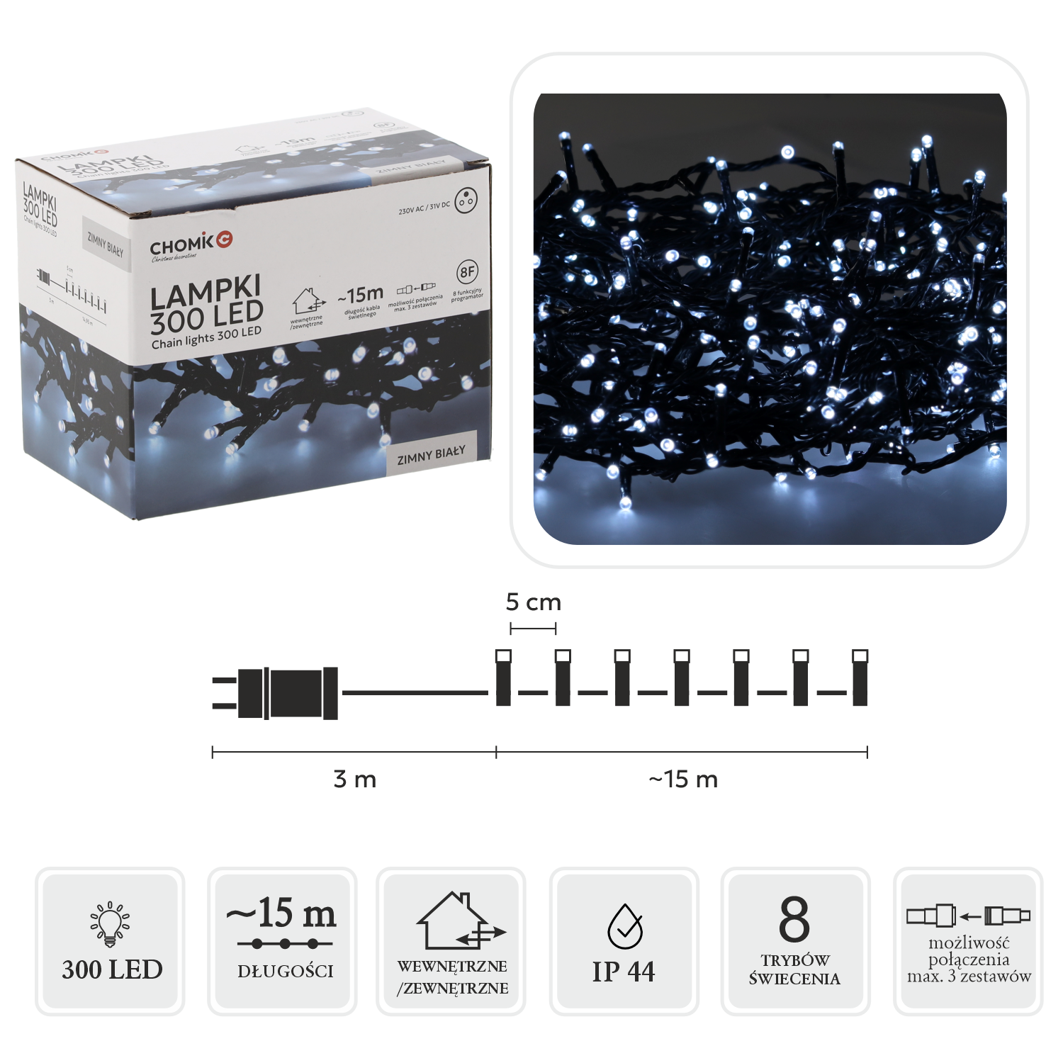 COLD WHITE LIGHTS LED 300L