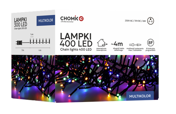 LED CLUSTER 700L MULTIKOLOR, DĹŽKA 3 + 7 M VNÚT/VDNÚ *8196