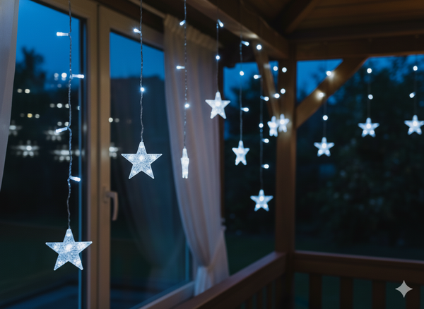 LED STAR LIGHTS 136L COLD WHITE