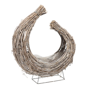WICKER HALF MOON COVER 45 X 12 X 45 CM