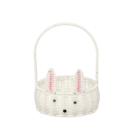 BASKET ROUND DIAMETER 20 CM WHITE RABBIT