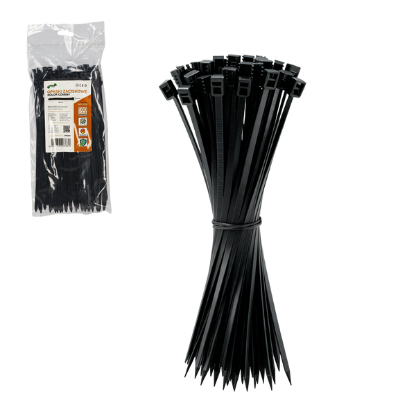 SET OF 100 CABLE TIES 4,8 X 200 MM BLACK