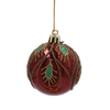 SET OF 8 CHRISTMAS BAUBLES RED 6 CM