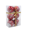 Set de 6 globuri roșii de Crăciun 8 cm mix modele *5836
