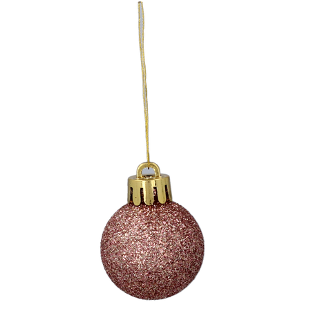 SET OF 31 BAUBLES 3-4.5 CM OLIVE/COPPER/GRAPHITE MIX DESIGNS
