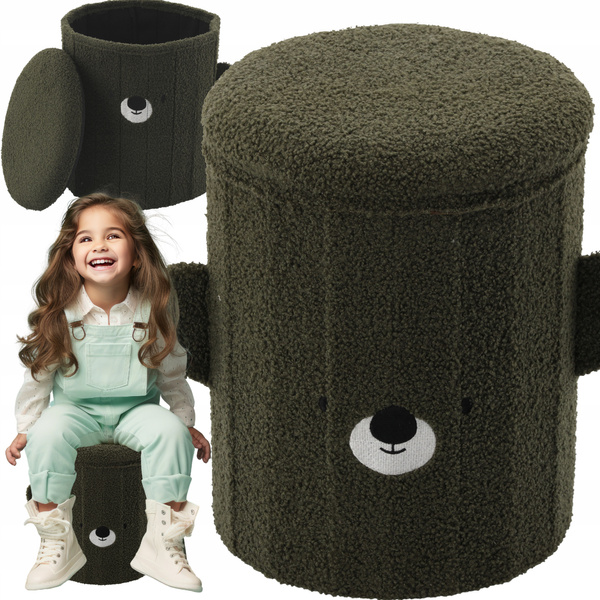 SKŁADANA PUFA ZE SCHOWKIEM 28 x 28 x 34 CM ZIELONA *4267