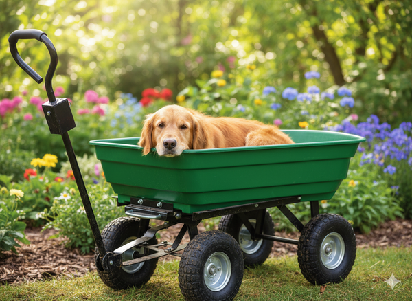 WÓZEK OGRODOWY DWUFUNKCYJNY ZIELONY 