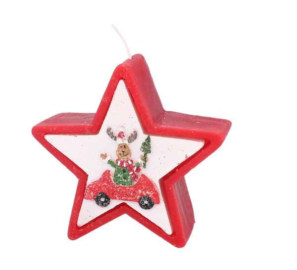 CANDLE 10 x 3.8 x 10 CM - STEA CU REN ÎN MAȘINĂ ambalaj=8buc *9256