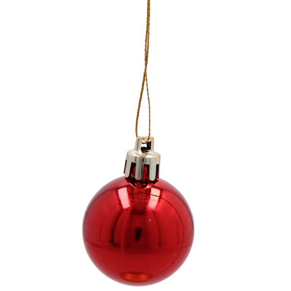 SET OF 24 CHRISTMAS BAUBLES RED, SILVER, GOLD