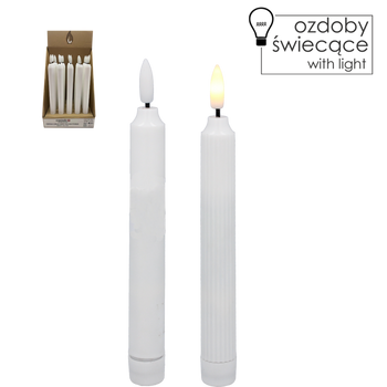 LED WHITE CANDLE 16,5 CM MIX DESIGNS