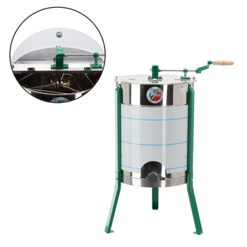 UNIVERSAL HONEY EXTRACTOR 3-FRAME DIAGONAL HAND-OPERATED STAINLESS STEEL WITH STAINLESS VALVE