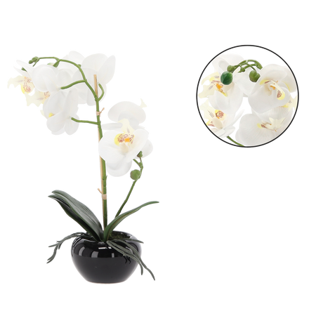 Umelá kvetina - biely orchidej 30 cm balenie=6 ks *4795