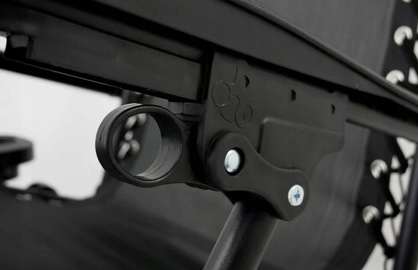 Șezlong de grădină pliabil cu suport, buzunar și perne negru *5934