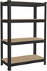 REGAŁ 4-POZIOMOWY 150 x 70 x 30 CM CZARNY UDŹWIG PÓŁKI: 150 KG *0582